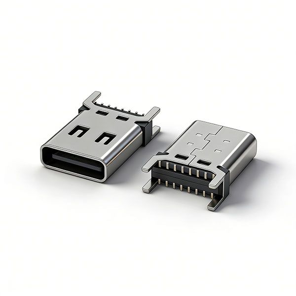 TC母座16P 立贴 L=10.5 三模 带中夹片 有弹