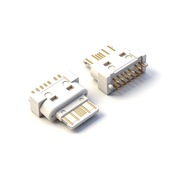 TC母座14P 立插 L=9.8 E款 无外壳 三模 有柱 无弹