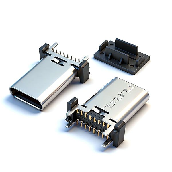 TC母座16P 立贴 L=13.7 A款 三模 有柱 无弹