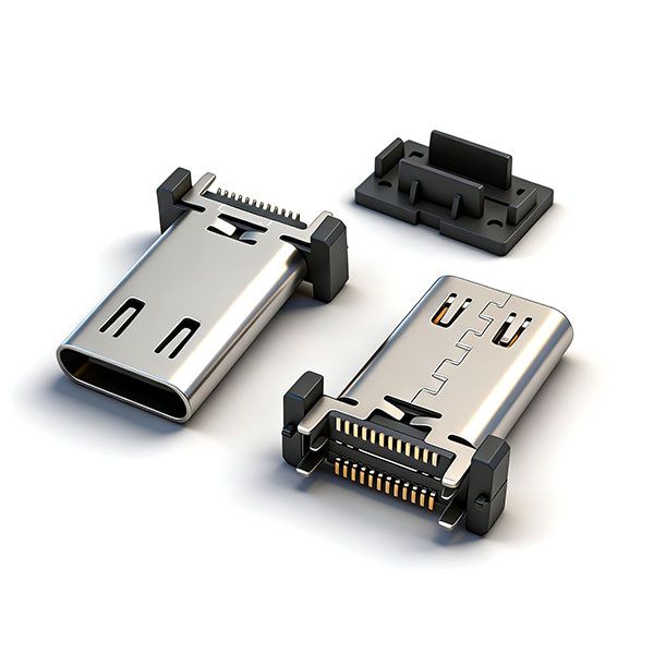 TC母座24P 立贴 L=15.0 三模 有柱 有弹