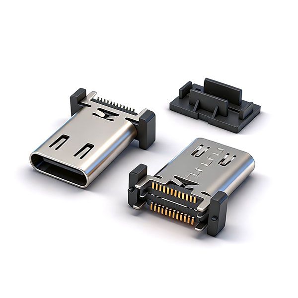 TC母座24P 立贴 L=13.5 三模 有柱 有弹