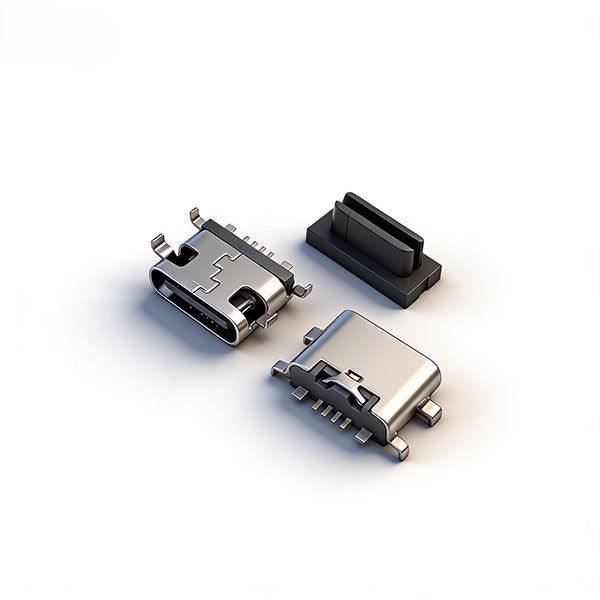 TC母座6P 沉板0.8 四脚插板SMT L=6.5 带数据 无弹